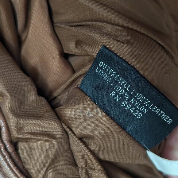 Wilsons Leather Adventure Bound Brown Leather Tie Waist Moto Jacket Pockets L - Picture 8 of 12